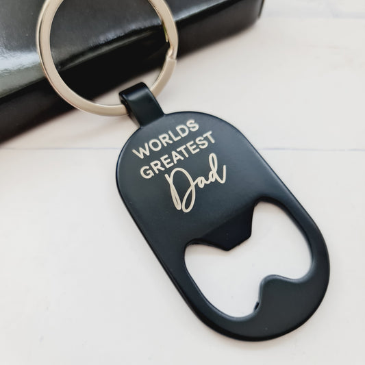 Worlds Greatest Dad/Mum Engraved Keyring