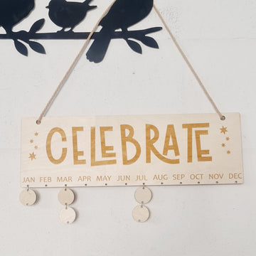 Celebrate Birthday and Anniversary Wooden Calendar