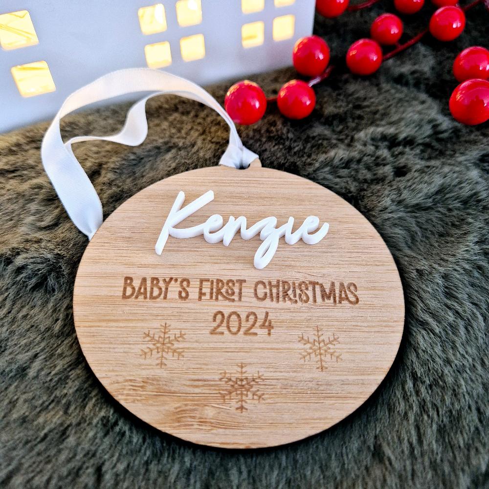 Baby's First Christmas Ornament | White