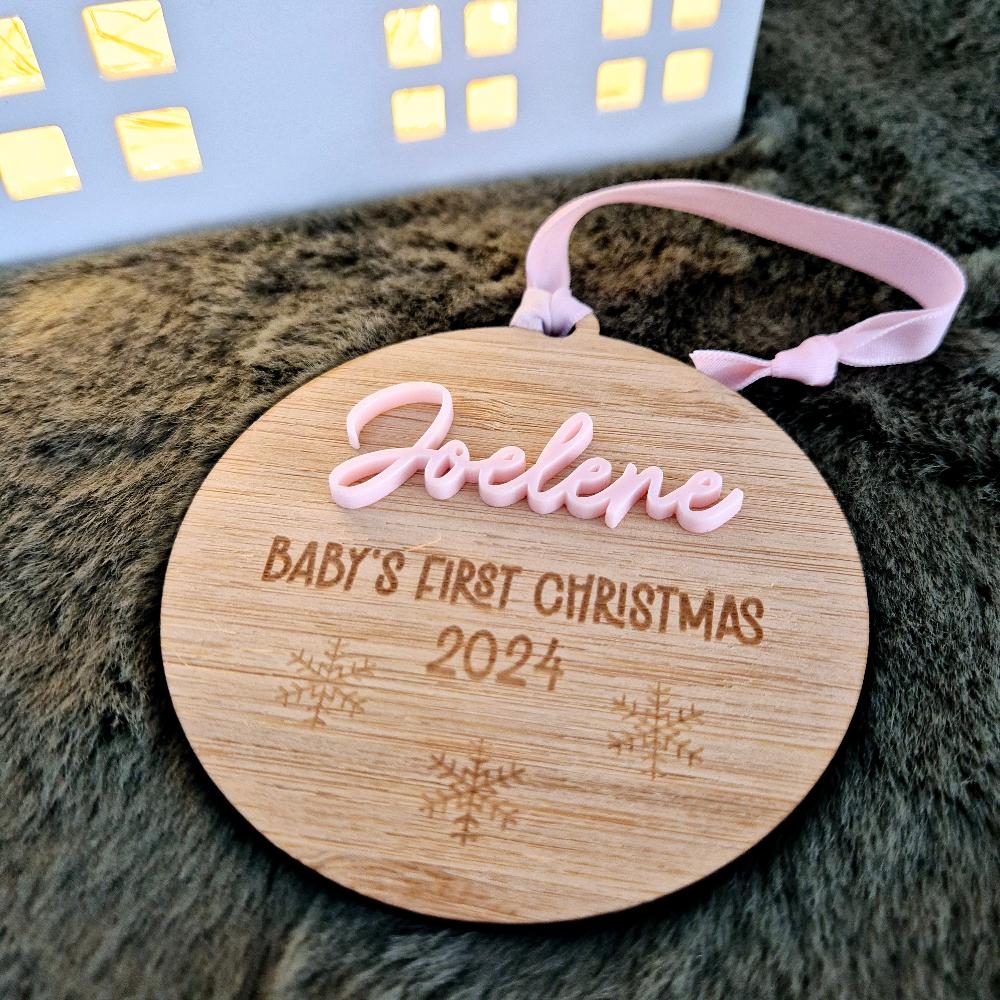 Baby's First Christmas Ornament | Pink