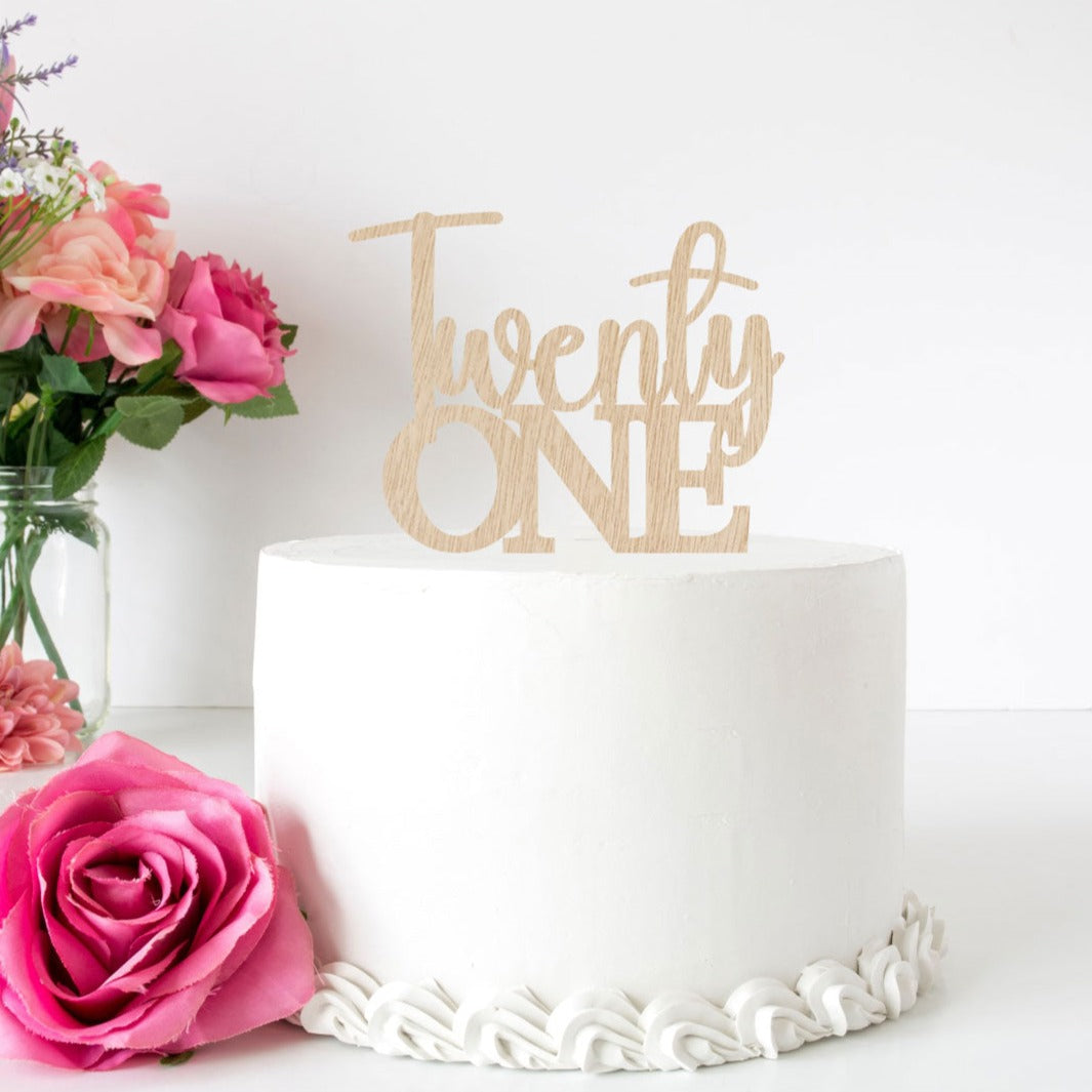 21st Cake Topper | Twenty One Birthday Cake Topper