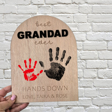 Best DADDY ever hands down handprint plaque (customisable)