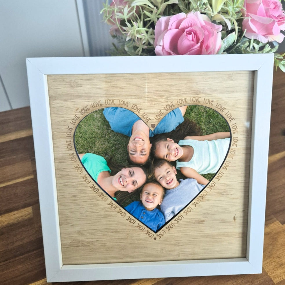 Love Heart Photoframe Bamboo Insert