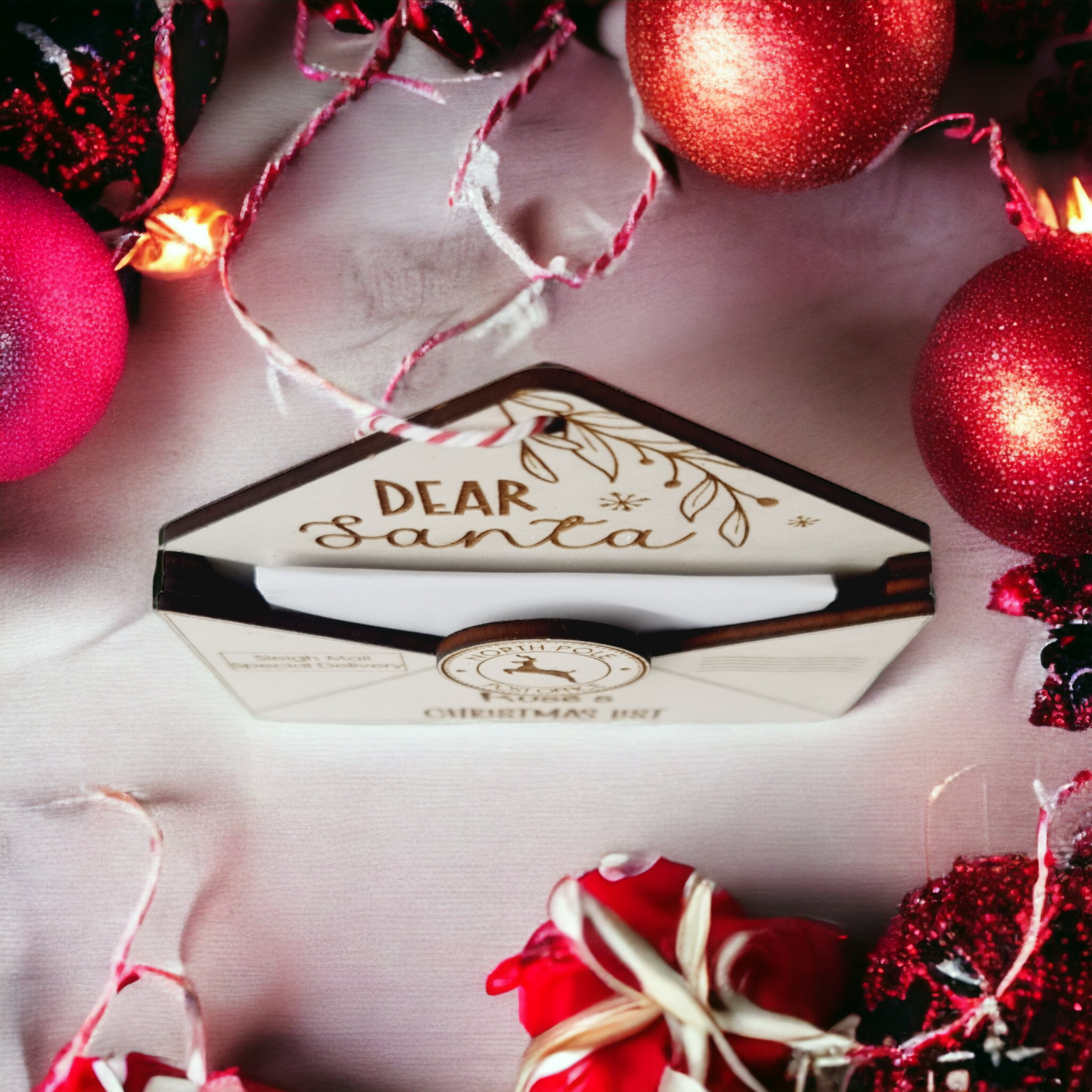 Dear Santa Letter Holder Decoration - personalised