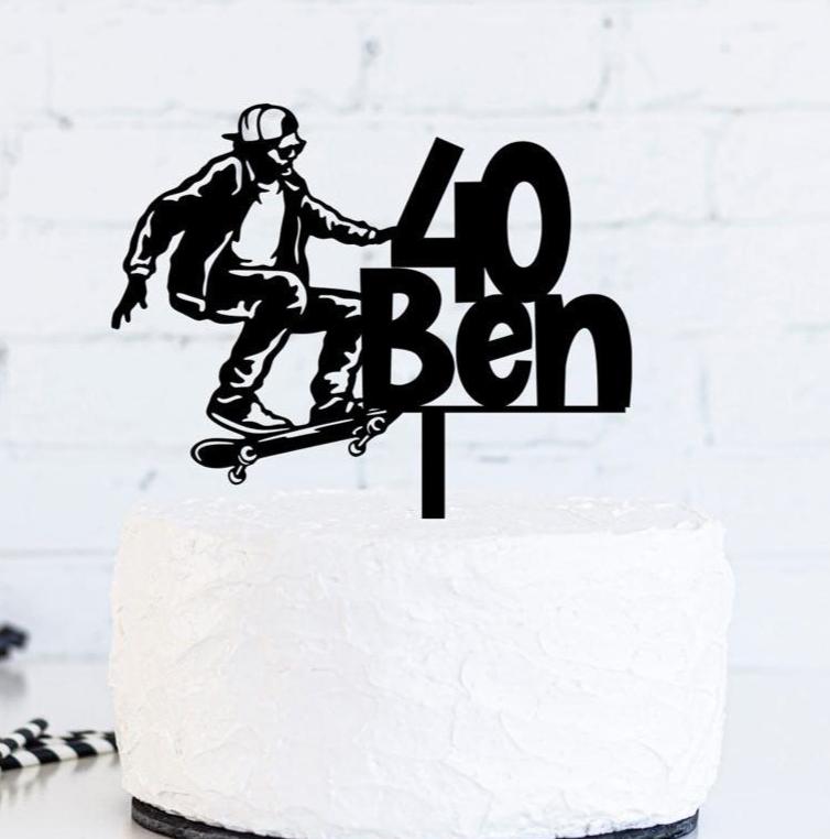 Skateboarder Cake Topper