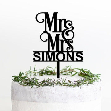 Mr & Mrs personalised wedding cake topper