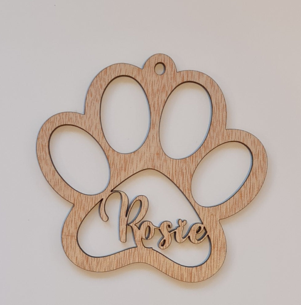 Personalised Wooden Pet Christmas Decoration